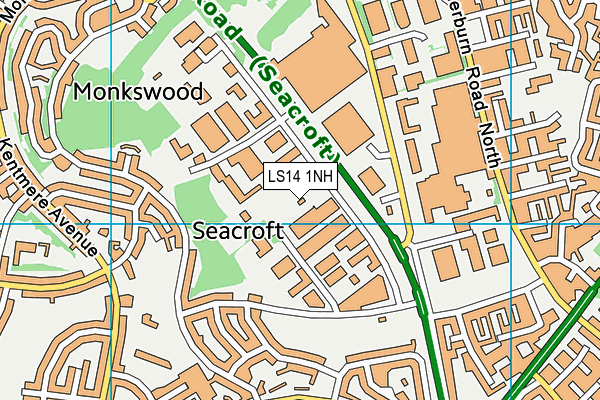 Fives Leeds map (LS14 1NH) - OS VectorMap District (Ordnance Survey)