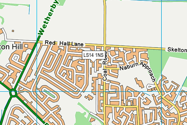 LS14 1NS map - OS VectorMap District (Ordnance Survey)