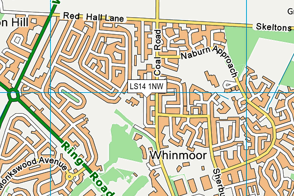 LS14 1NW map - OS VectorMap District (Ordnance Survey)