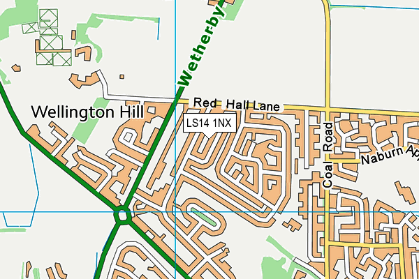 LS14 1NX map - OS VectorMap District (Ordnance Survey)