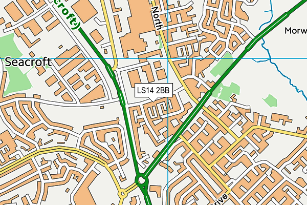 LS14 2BB map - OS VectorMap District (Ordnance Survey)
