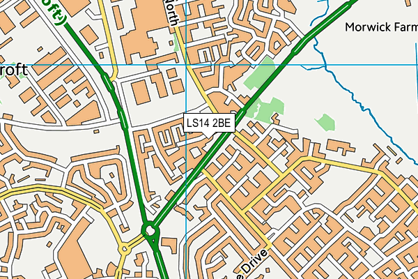 LS14 2BE map - OS VectorMap District (Ordnance Survey)