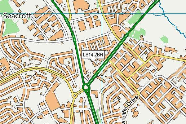 LS14 2BH map - OS VectorMap District (Ordnance Survey)