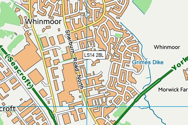 LS14 2BL map - OS VectorMap District (Ordnance Survey)