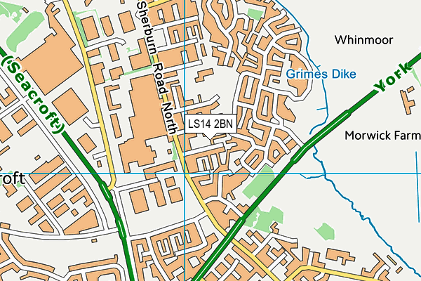 LS14 2BN map - OS VectorMap District (Ordnance Survey)