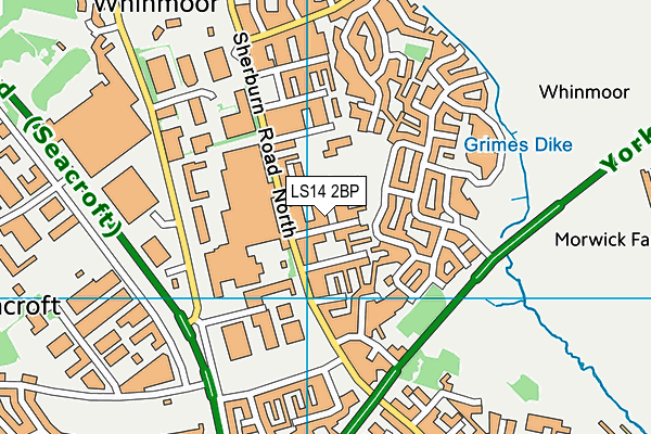 LS14 2BP map - OS VectorMap District (Ordnance Survey)