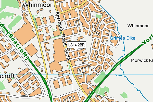 LS14 2BR map - OS VectorMap District (Ordnance Survey)