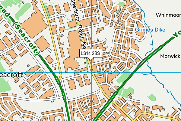 LS14 2BS map - OS VectorMap District (Ordnance Survey)
