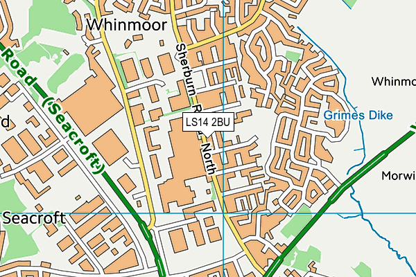 LS14 2BU map - OS VectorMap District (Ordnance Survey)