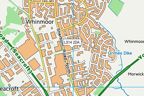 LS14 2DA map - OS VectorMap District (Ordnance Survey)