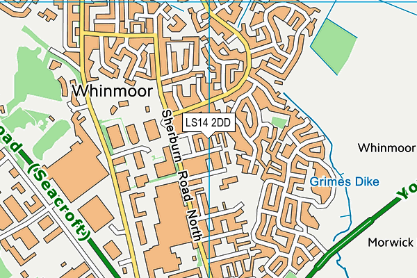 LS14 2DD map - OS VectorMap District (Ordnance Survey)