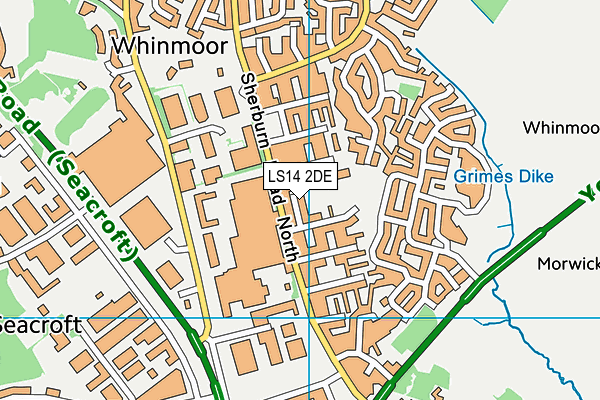 LS14 2DE map - OS VectorMap District (Ordnance Survey)