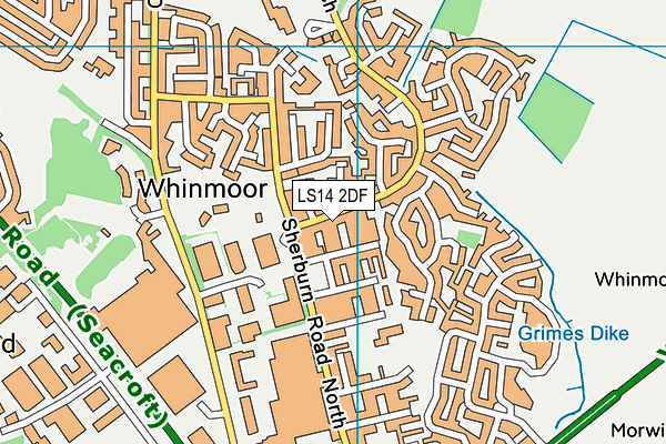 LS14 2DF map - OS VectorMap District (Ordnance Survey)