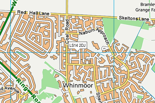 LS14 2DJ map - OS VectorMap District (Ordnance Survey)