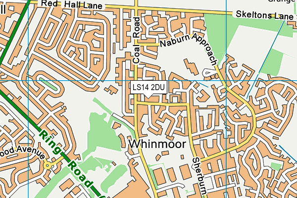 LS14 2DU map - OS VectorMap District (Ordnance Survey)