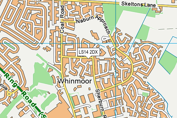 LS14 2DX map - OS VectorMap District (Ordnance Survey)