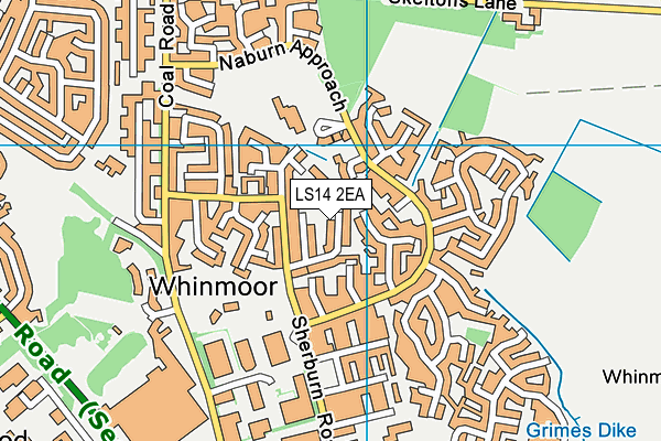LS14 2EA map - OS VectorMap District (Ordnance Survey)