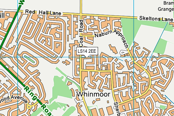 LS14 2EE map - OS VectorMap District (Ordnance Survey)