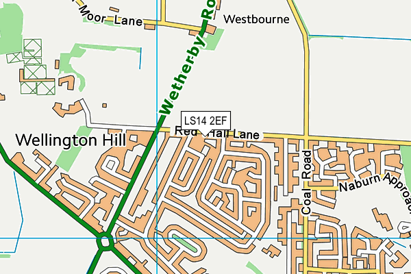 LS14 2EF map - OS VectorMap District (Ordnance Survey)