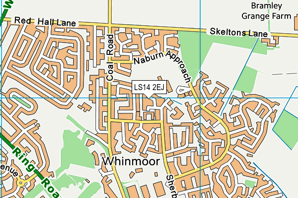 LS14 2EJ map - OS VectorMap District (Ordnance Survey)