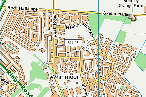 LS14 2EL map - OS VectorMap District (Ordnance Survey)