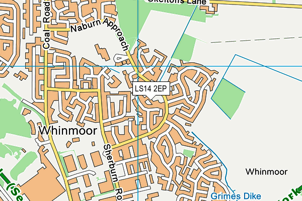 LS14 2EP map - OS VectorMap District (Ordnance Survey)