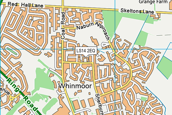 LS14 2EQ map - OS VectorMap District (Ordnance Survey)