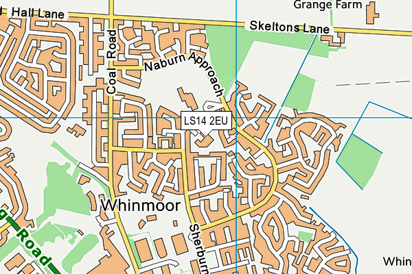 LS14 2EU map - OS VectorMap District (Ordnance Survey)