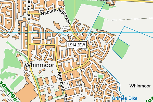 LS14 2EW map - OS VectorMap District (Ordnance Survey)
