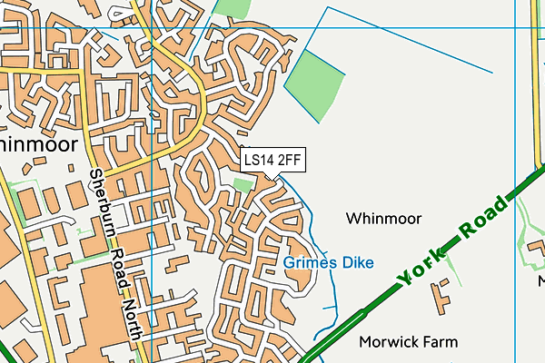 LS14 2FF map - OS VectorMap District (Ordnance Survey)