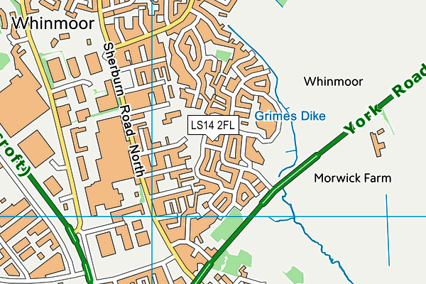 LS14 2FL map - OS VectorMap District (Ordnance Survey)