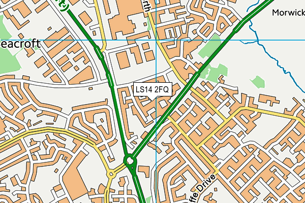 LS14 2FQ map - OS VectorMap District (Ordnance Survey)