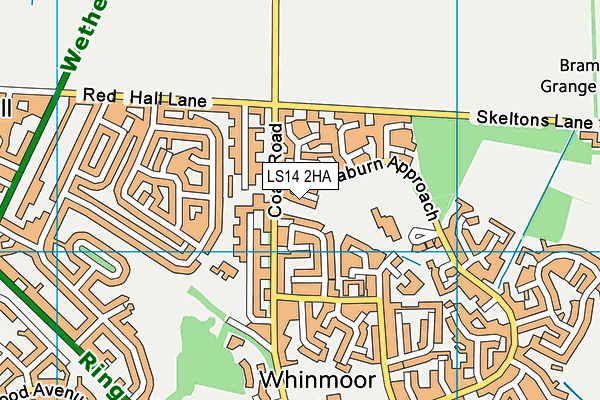 LS14 2HA map - OS VectorMap District (Ordnance Survey)