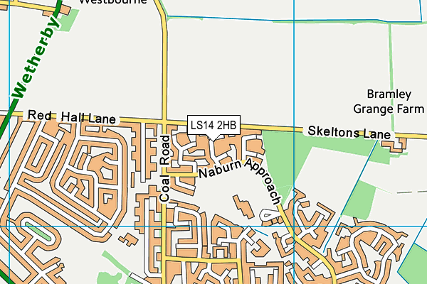 LS14 2HB map - OS VectorMap District (Ordnance Survey)