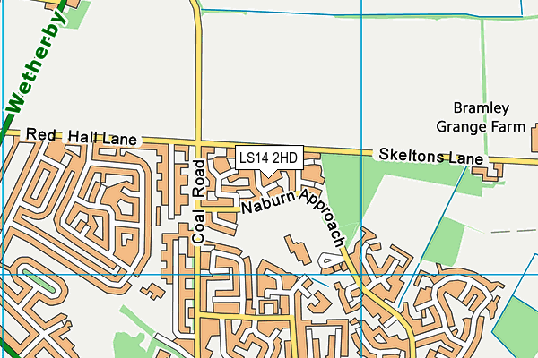 LS14 2HD map - OS VectorMap District (Ordnance Survey)