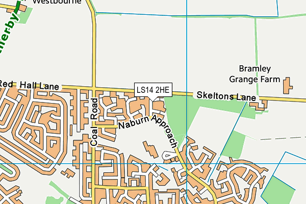 LS14 2HE map - OS VectorMap District (Ordnance Survey)