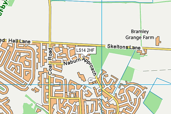 LS14 2HF map - OS VectorMap District (Ordnance Survey)