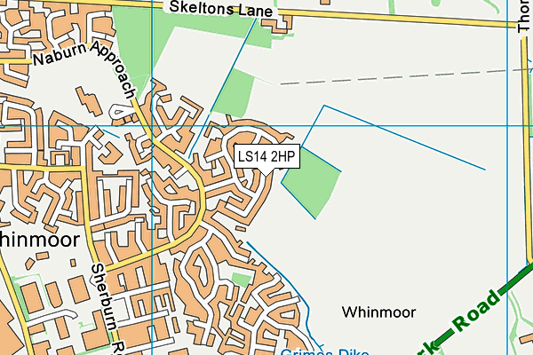 LS14 2HP map - OS VectorMap District (Ordnance Survey)