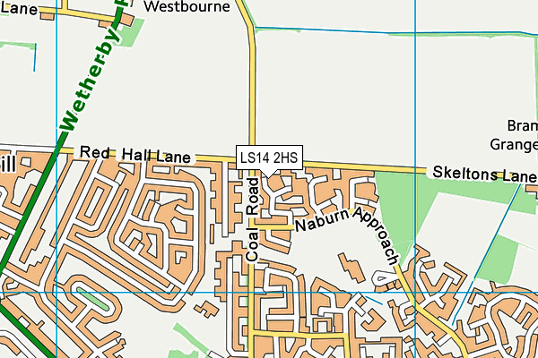 LS14 2HS map - OS VectorMap District (Ordnance Survey)