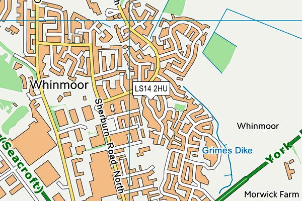LS14 2HU map - OS VectorMap District (Ordnance Survey)