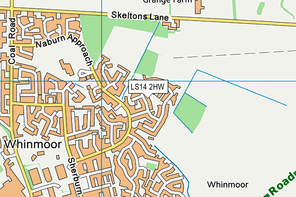 LS14 2HW map - OS VectorMap District (Ordnance Survey)