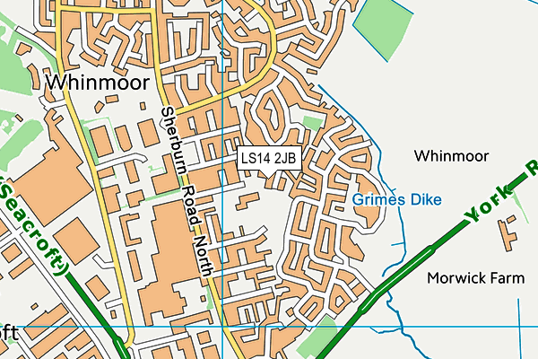 LS14 2JB map - OS VectorMap District (Ordnance Survey)