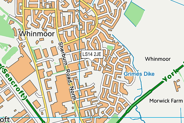 LS14 2JE map - OS VectorMap District (Ordnance Survey)