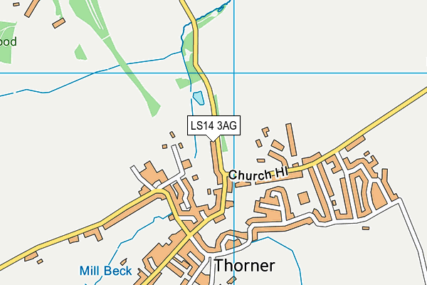 LS14 3AG map - OS VectorMap District (Ordnance Survey)