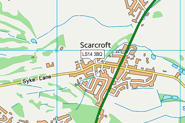 Scarcroft Golf Club map (LS14 3BQ) - OS VectorMap District (Ordnance Survey)