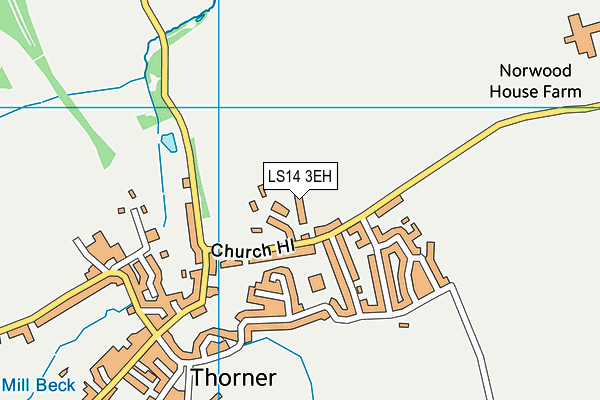 LS14 3EH map - OS VectorMap District (Ordnance Survey)