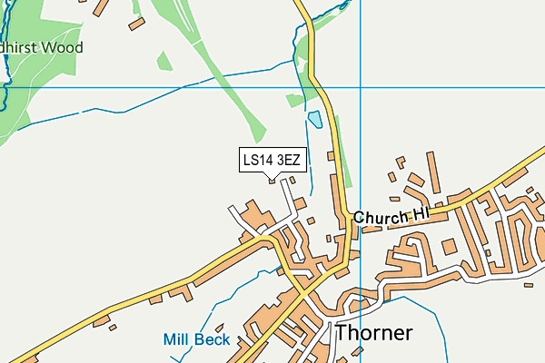 LS14 3EZ map - OS VectorMap District (Ordnance Survey)