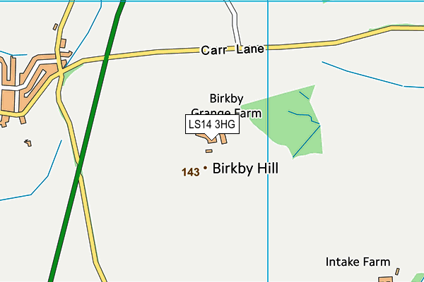LS14 3HG map - OS VectorMap District (Ordnance Survey)