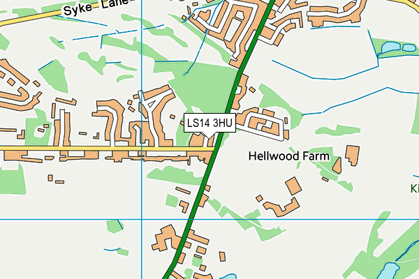 LS14 3HU map - OS VectorMap District (Ordnance Survey)