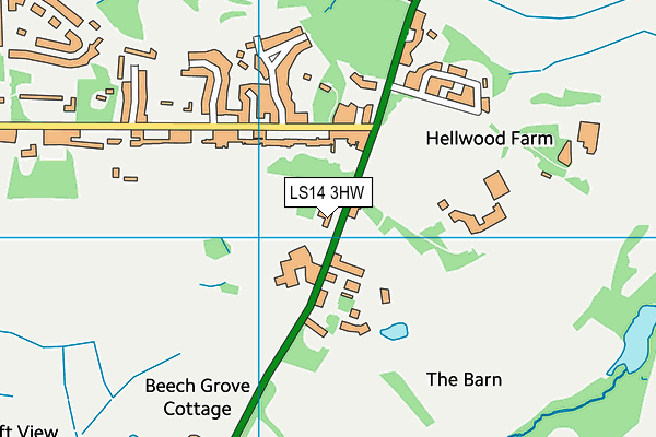 LS14 3HW map - OS VectorMap District (Ordnance Survey)